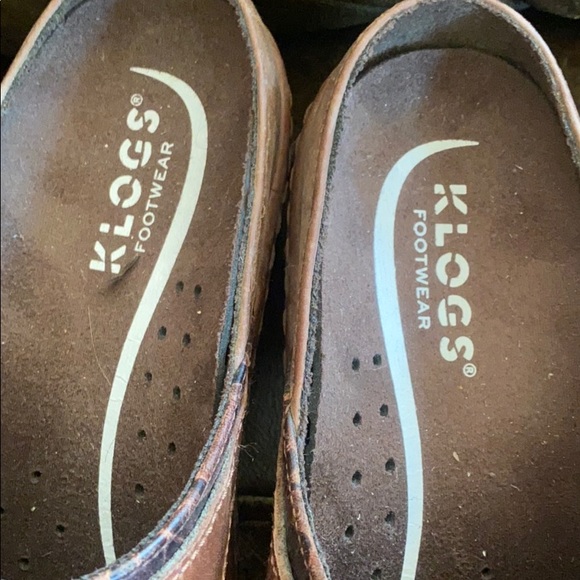 Klogs women’s size 10 black and white leather print clog slip on shoes - Picture 3 of 6